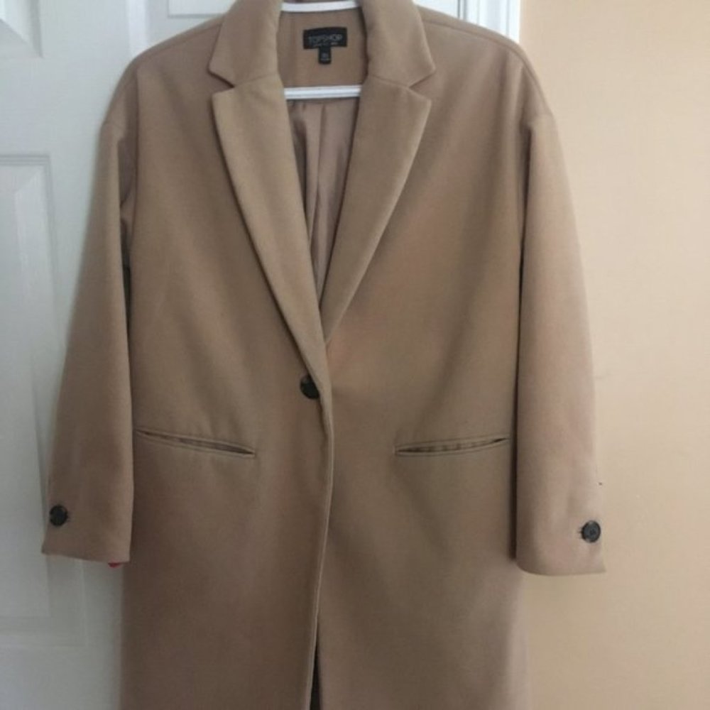 Topshop Camel womens trench coat 2